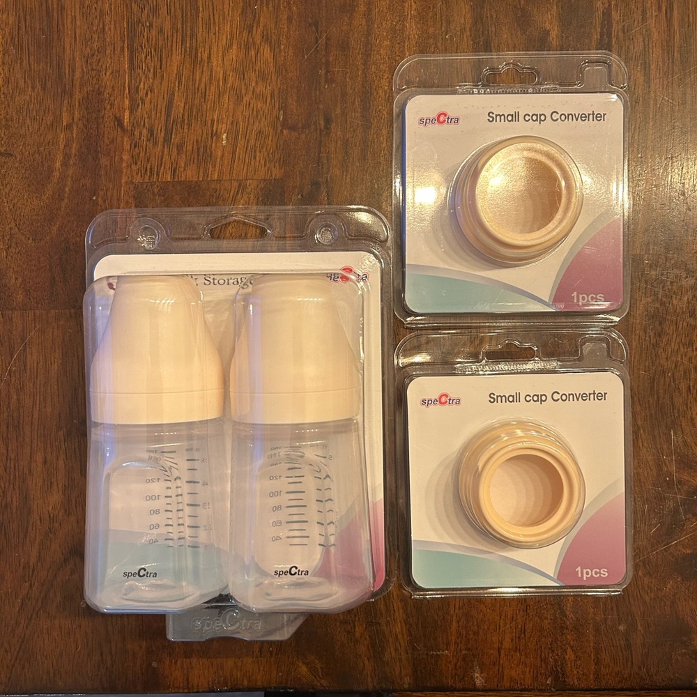 Spectra Cream Bottle Set with Small Cap Converters